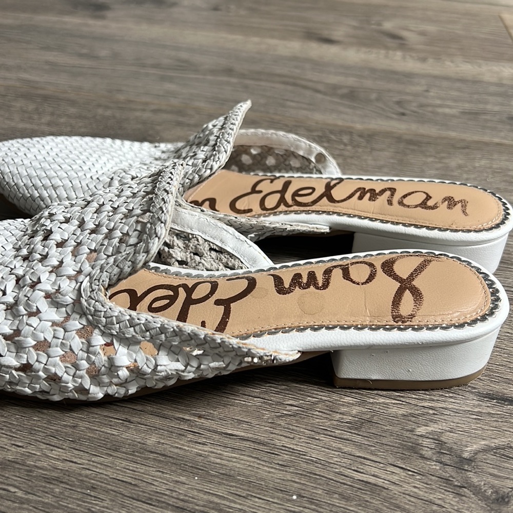 Sam Edelman Clara Woven Mikes Flats White 7.5 - Picture 6 of 8